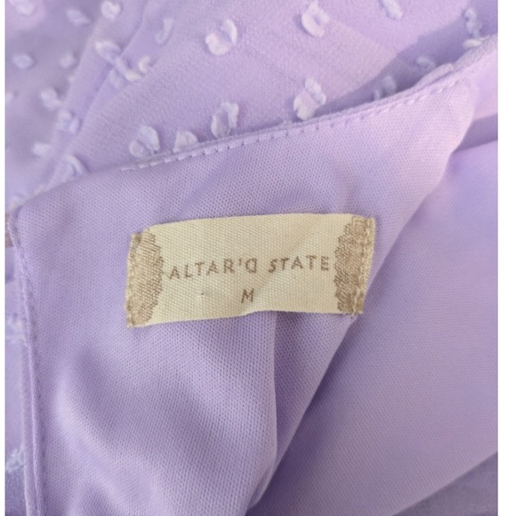 Altard State Purple‎ Embroidered Baby Doll Dress Lined Romantic Coquette Size M - Picture 8 of 10